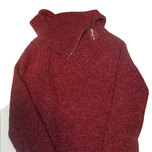 White House Black Market Women’s Maroon Zip-Up Sweater Medium
